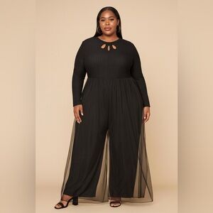 NWOT Unique Black Textured Jumpsuit